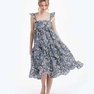 Summersalt Tiered Ruffle Midi Dress Island Floral Size 2X